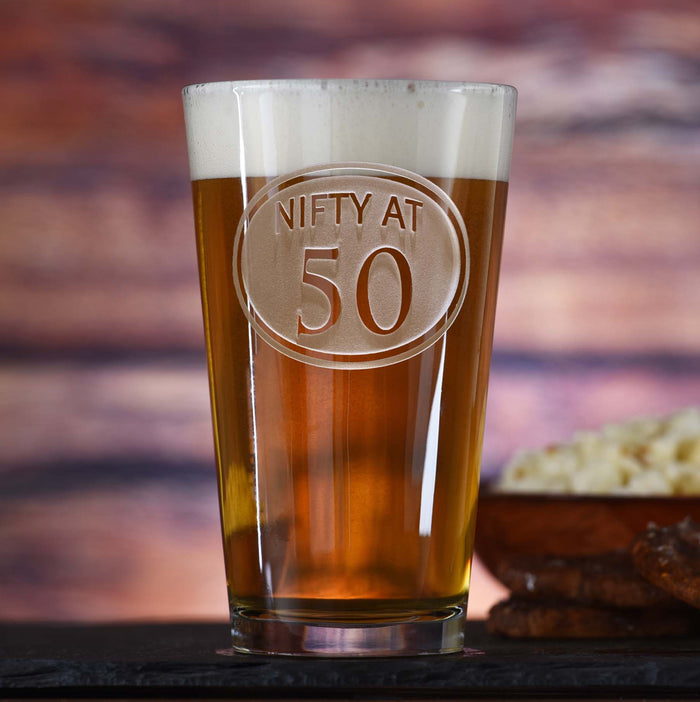 50th Birthday Beer Pint Glass