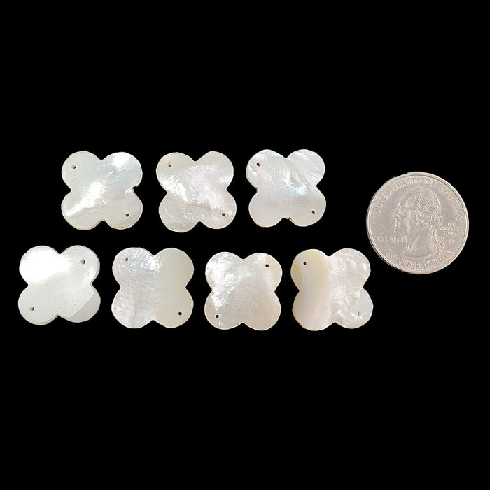72.30cts Mother Of Pearl Gemstone Carving Natural Untreated White Fancy Shape 13mm 7pcs Lots