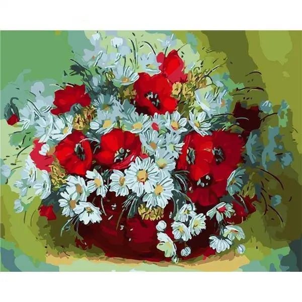 Abstract Daisies Paint By Numbers Kit