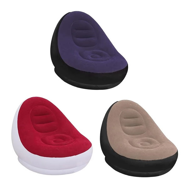 Air Inflatable Folding Sofa – Portable Leisure Sofa Chair with Footstool, Comfortable Inflatable Lounge Seat