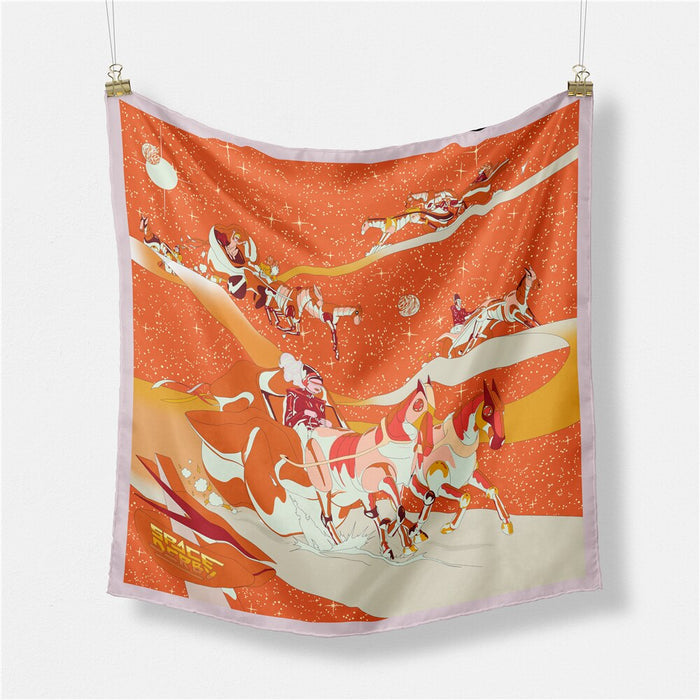 Alma Orange Silk Scarf / 53cm