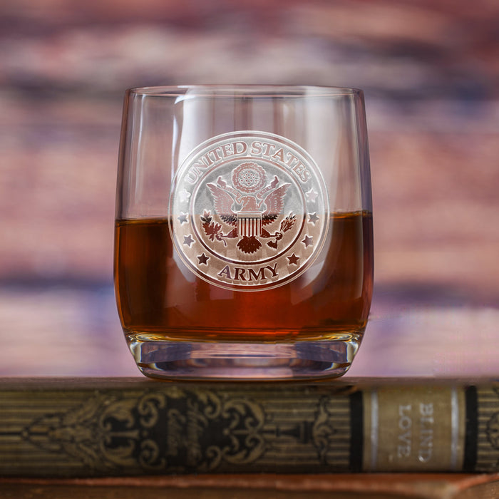 Army Weinland Whiskey, Crystal Glass, Engraved
