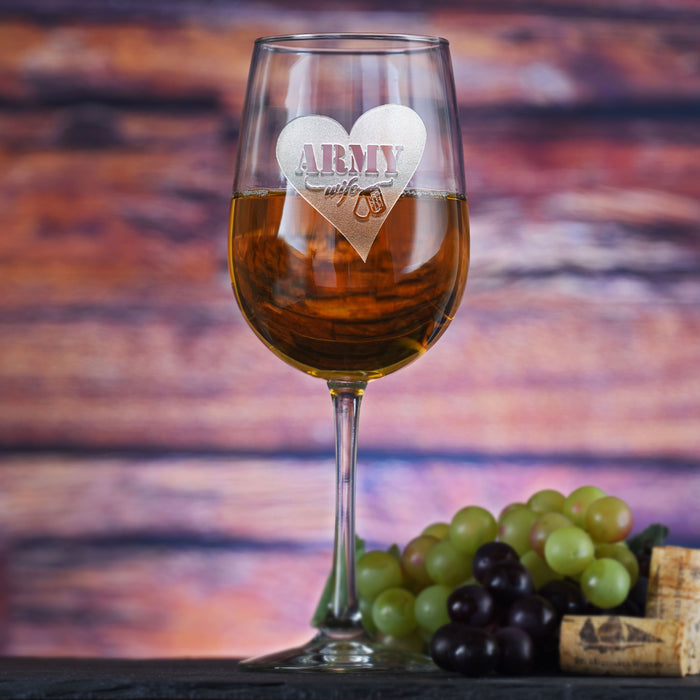 Army Wife Wine Glass