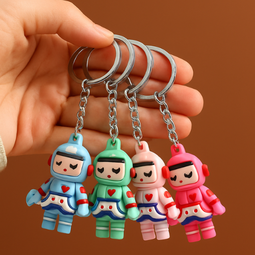 Astronaut Soft Rubber Keychain – Fun Space Accessory for Keys & Bags ( Pack of 1 )