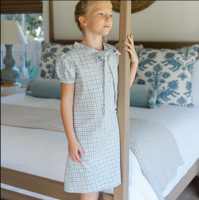 Bailey Boys-Pigeon Plaid - Tia Tie Dress