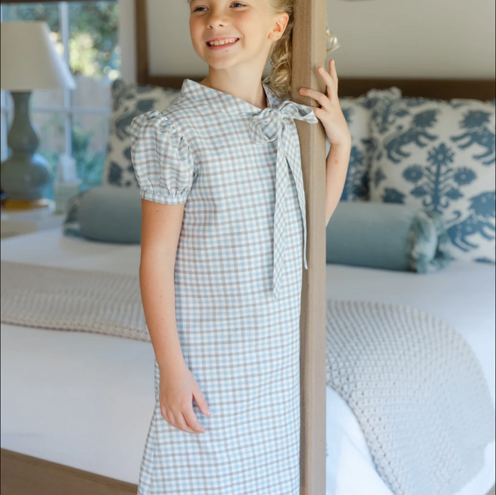 Bailey Boys-Pigeon Plaid - Tia Tie Dress