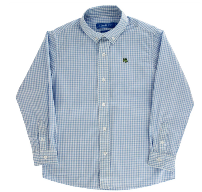 Bailey Boys-Roscoe Button Down - Light Blue Check