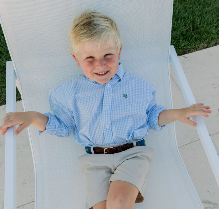 Bailey Boys-Roscoe Button Down - Light Blue Check