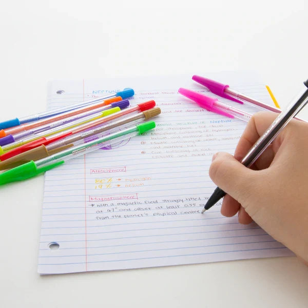 BAZIC 10 Pure Neon Color Stick Pen Sold in 24 Units