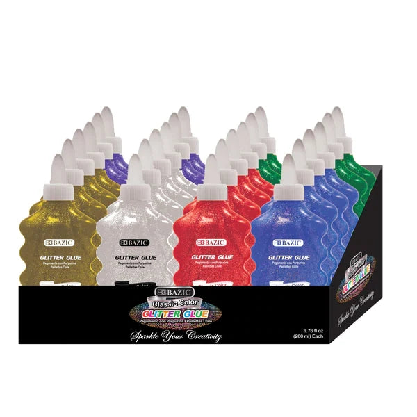 BAZIC 200mL/6.76oz Classic Color Glitter Glue Sold in 12 Units