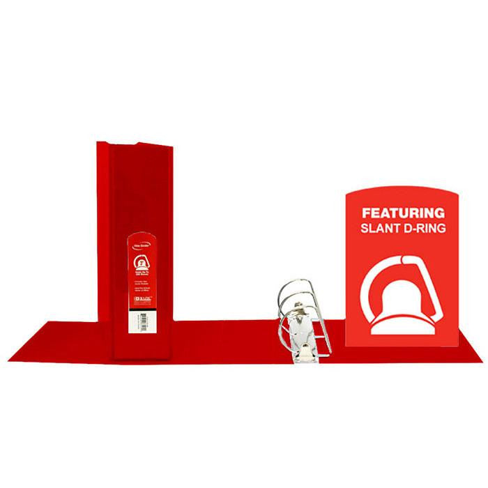 BAZIC 3" Red Slant D-Ring View Binder w/ 2 Pockets Sold in 12 Units