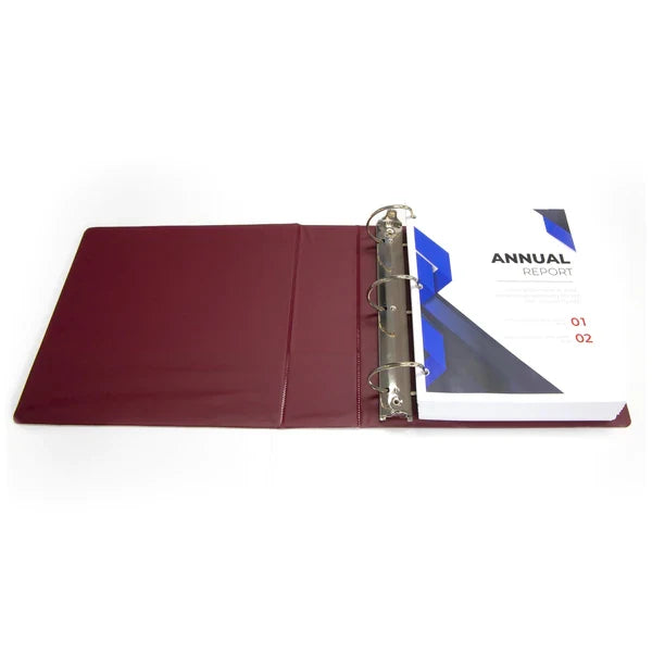 BAZIC 3" Red Slant D-Ring View Binder w/ 2 Pockets Sold in 12 Units