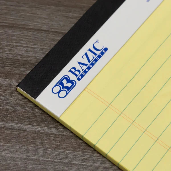 BAZIC 50 Ct. 5" X 8" Canary Jr. Perforated Writing Pad (3/Pack) Sold in 24 Units