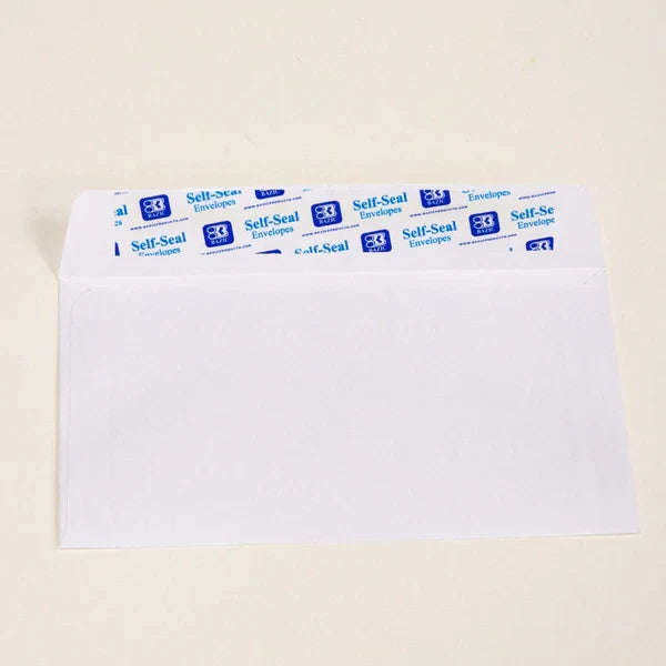 BAZIC #6 3/4 Self-Seal White Envelope (100/Pack) Sold in 24 Units
