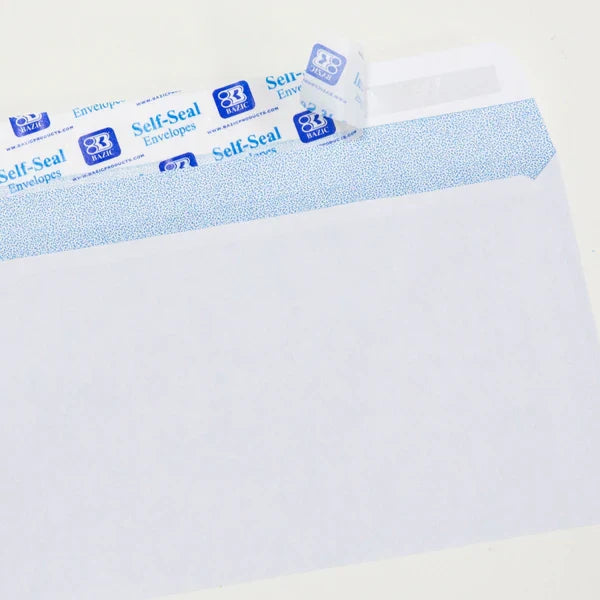BAZIC #6 3/4 Self-Seal White Envelope (65/Pack) Sold in 24 Units