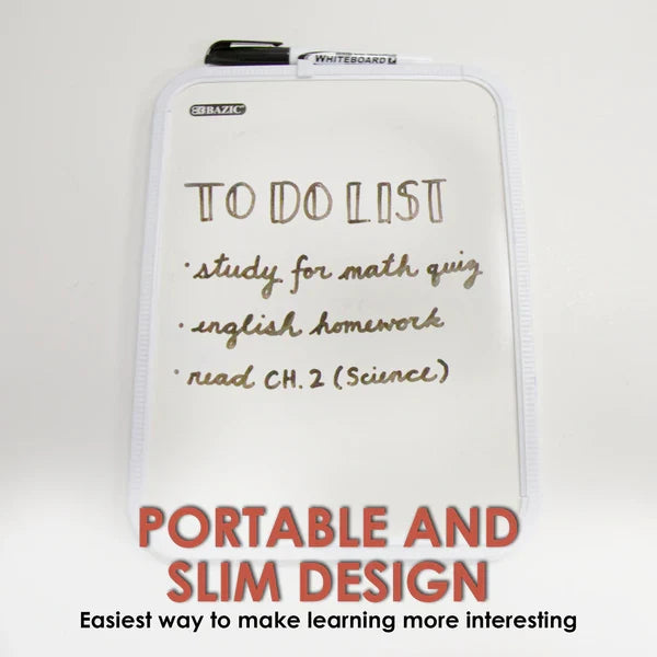 BAZIC 8.5" X 11" Dry Erase Board w/ Marker Sold in 12 Units