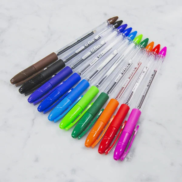 BAZIC G-Flex Blue Oil-Gel Ink Pen w/ Cushion Grip (4/Pack) Sold in 24 Units
