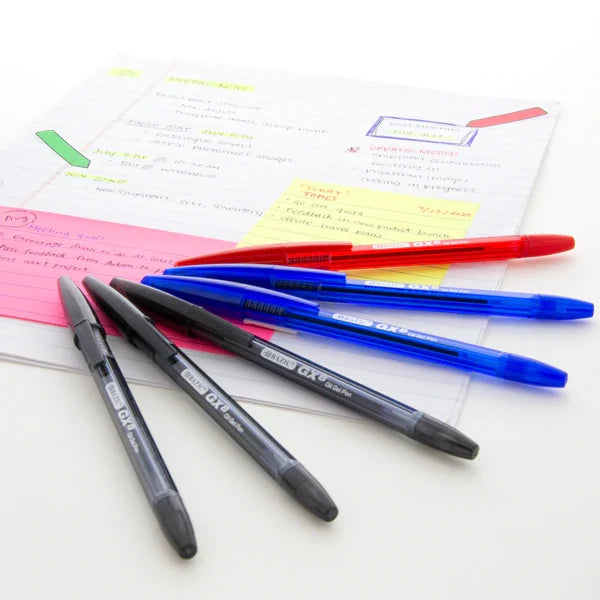 BAZIC GX-8 Blue Oil-Gel Ink Pen (12/Box) Sold in 12 Units