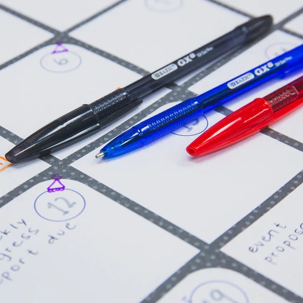 BAZIC GX-8 Blue Oil-Gel Ink Pen (12/Box) Sold in 12 Units