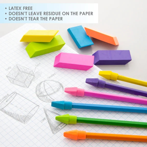 BAZIC Neon Eraser Sets (12/Pack) Sold in 24 Units