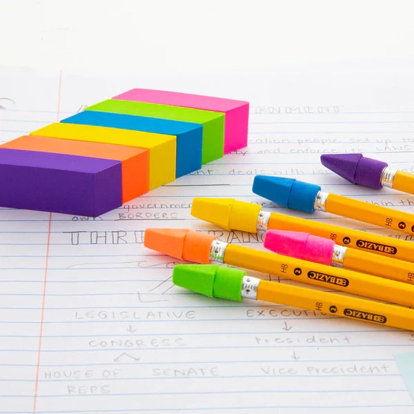 BAZIC Neon Eraser Sets ( 15/Pack) Sold in 24 Units
