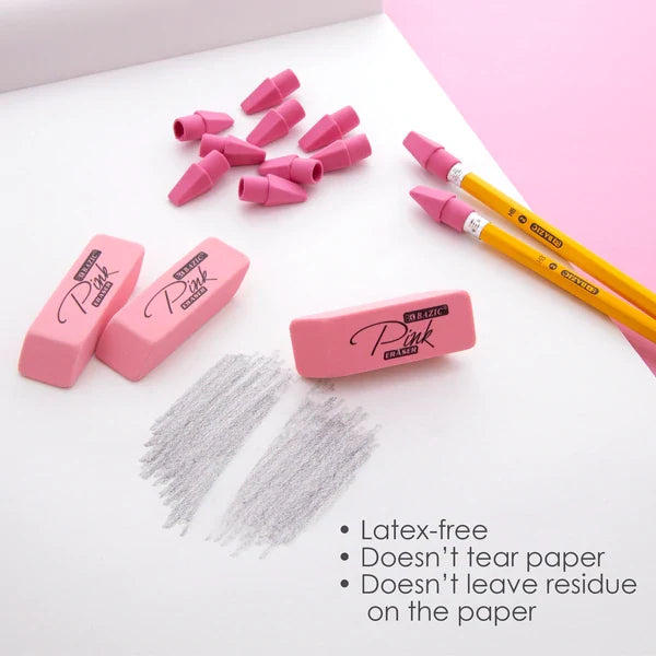 BAZIC Pink Eraser Sets ( 15/Pack) Sold in 24 Units