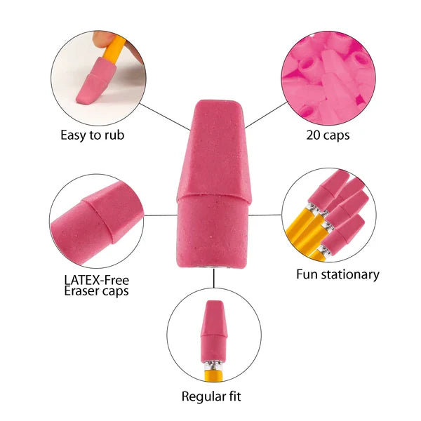 BAZIC Pink Eraser Top (20/Pack) Sold in 24 Units