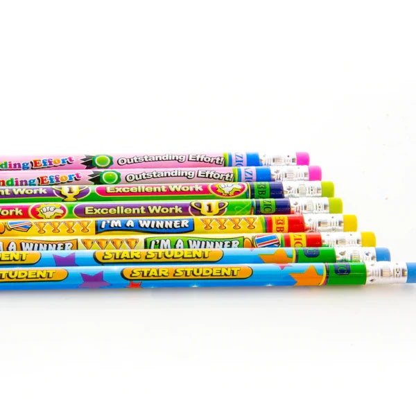 BAZIC Reward & Incentive Wood Pencils w/ Eraser (8/Pack) Sold in 24 Units