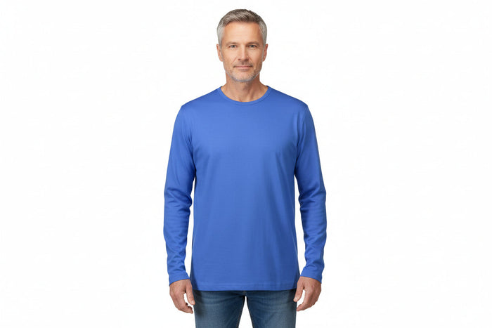 Blå långärmad t-shirt för herr