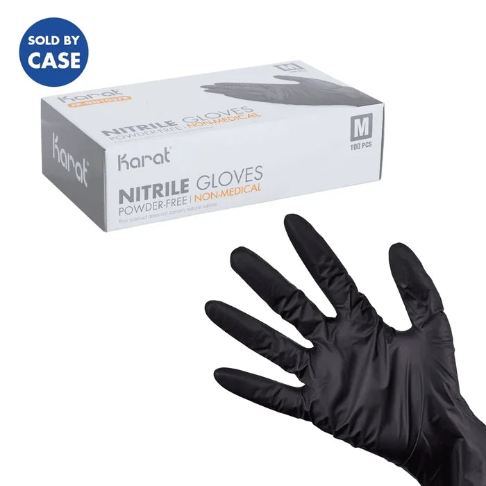 Black Nitrile Gloves, 4.5mm, 1000 Count, M-XL Size
