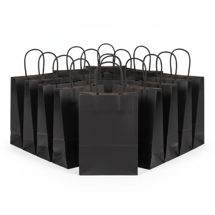 Black favor bags with handles