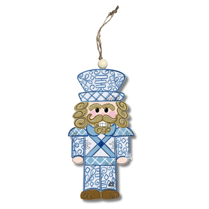 Blue Chinoiserie Nutcracker Ornament