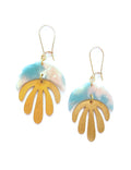 Blue Moon + Foliage Resin Earrings