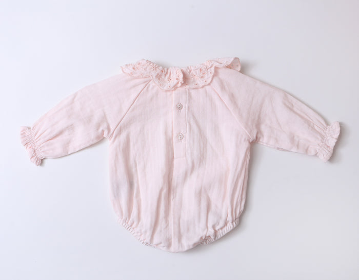 Bodysuit With Embroidery Ruffle Collar BR33