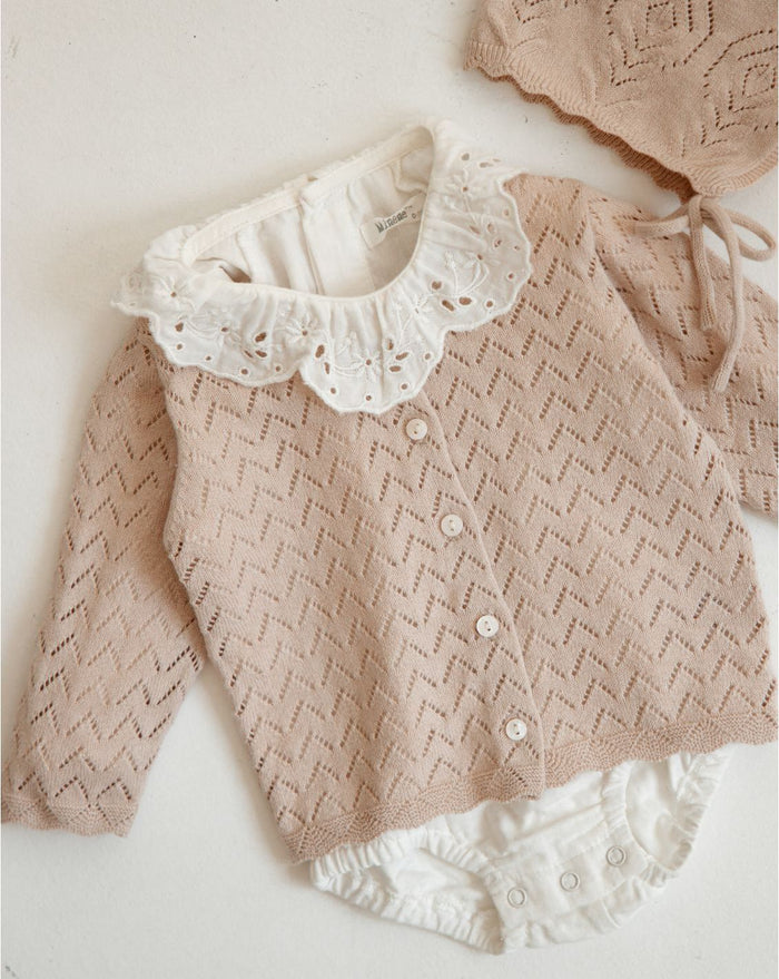 Bodysuit With Embroidery Ruffle Collar BR33