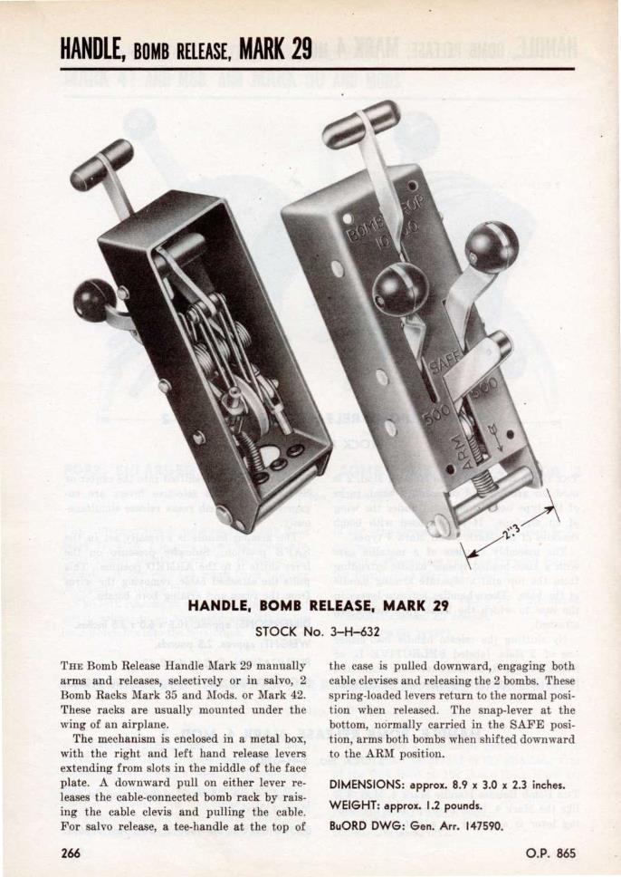 Bomb Release Lever Assembly Mk 29