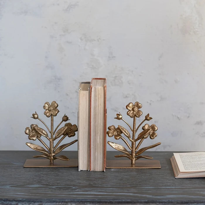 Bookend - Cast Iron Flower - Set of 2 - Findlay Rowe Designs