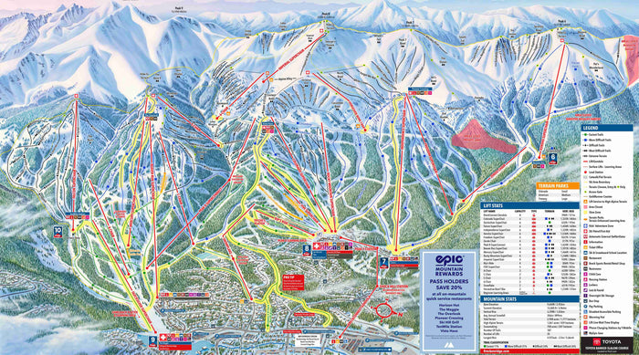 Breckenridge Ski Trail Map, Colorado