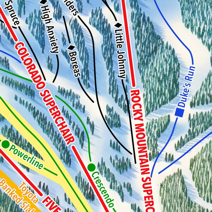 Breckenridge Ski Trail Map, Colorado