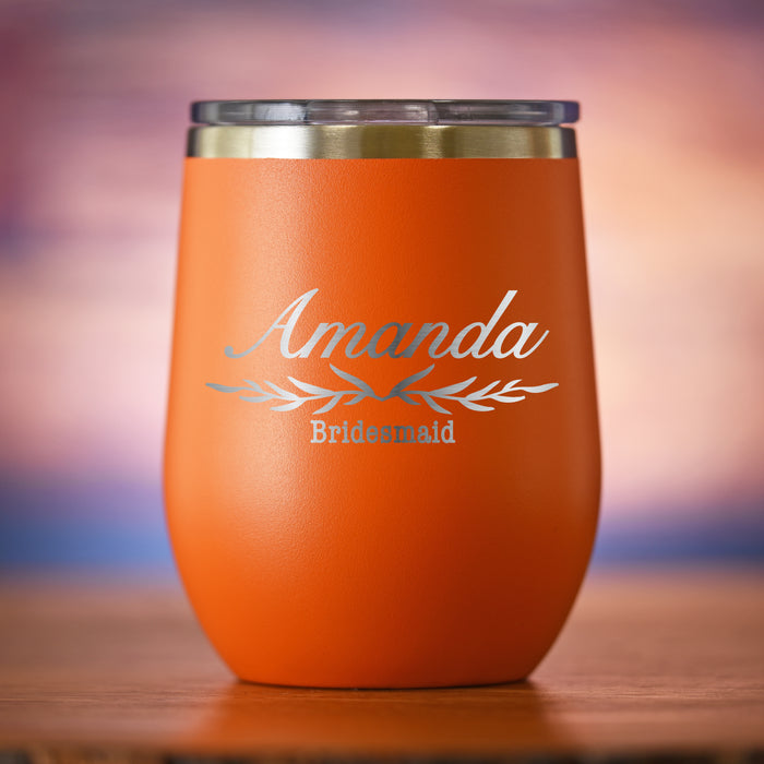 Bridesmaid & Maid of Honor, Wine Tumbler Gift