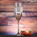 British Flag Champagne Flute, Engraved