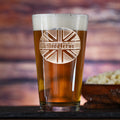 British Flag Monogrammed Pub Glass