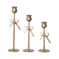 Candle - Taper Holder Candlestick - Gold Bow - Findlay Rowe Designs