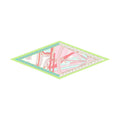 Carriage Wheel Green Silk Diamond Scarf