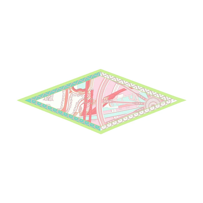 Carriage Wheel Green Silk Diamond Scarf