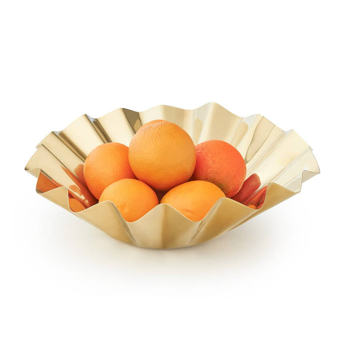 Cerro Gold Round Serving Bowl