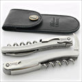 Chateau Laguiole Classic Stainless Steel Corkscrew, top-down view. Handcrafted details, 100% Made in France.
