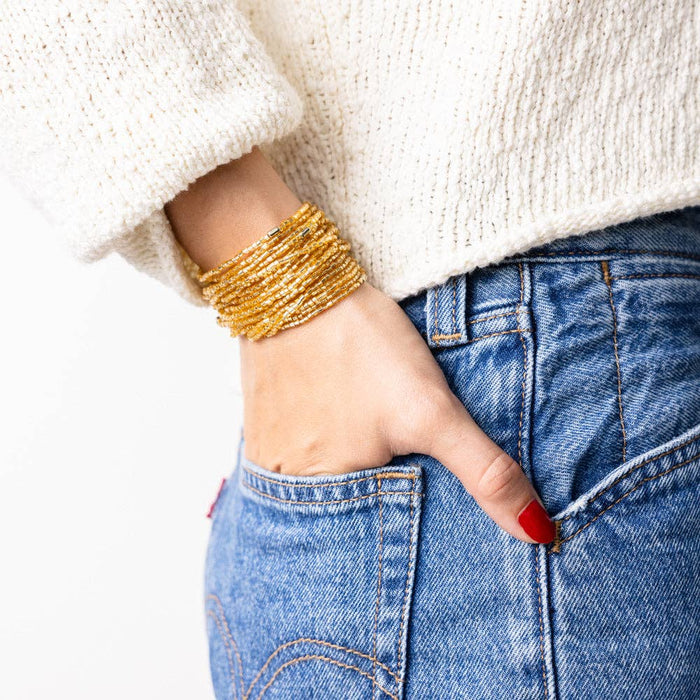 Chelsea 18 Strand Gold Luxe Beaded Bracelet Set
