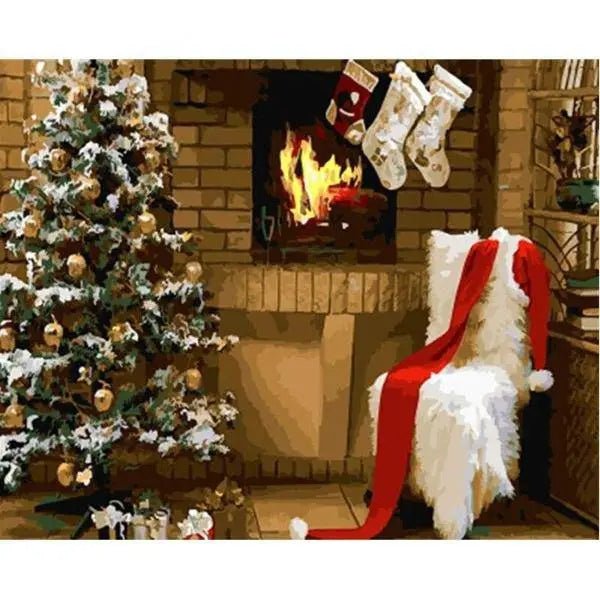 Christmas Tree With A Chair Paint By Numbers Kit