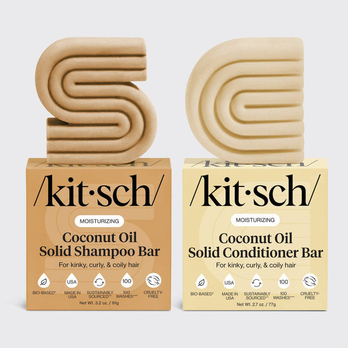 Coconut Oil Shampoo & Conditioner Bar Combo for Dry Damaged Hair